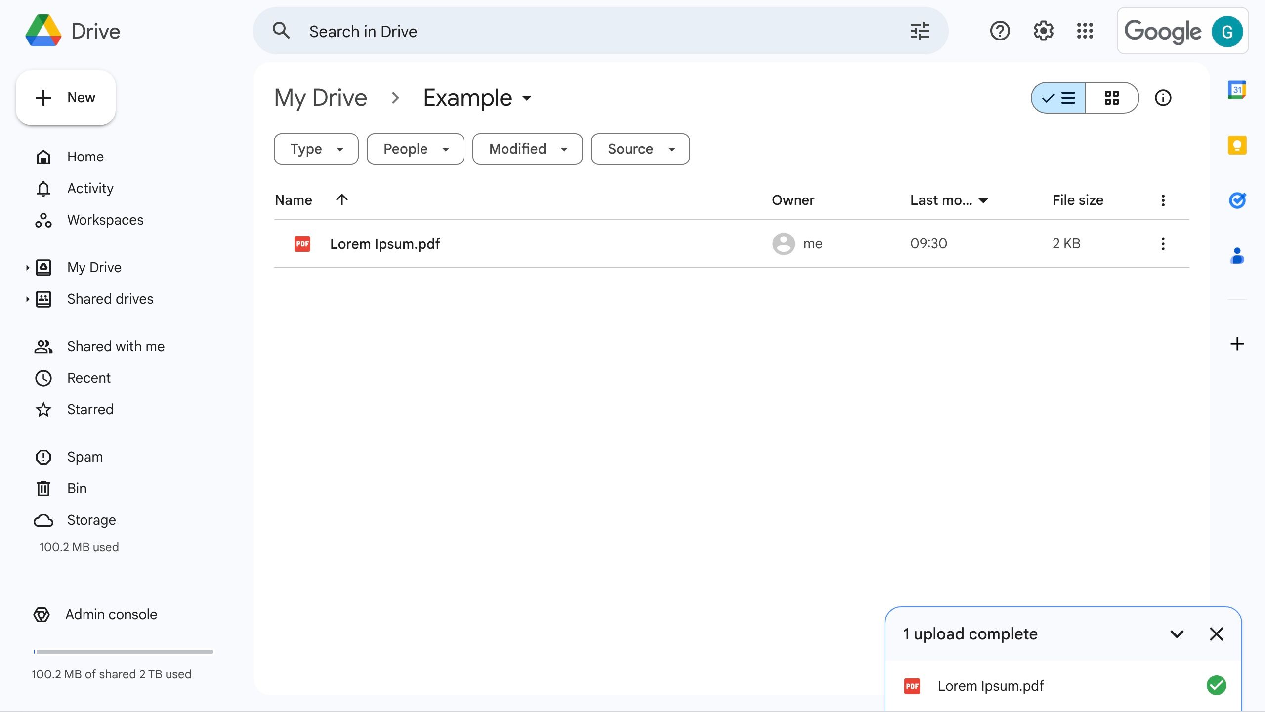 PDF File uploaded to Google Drive